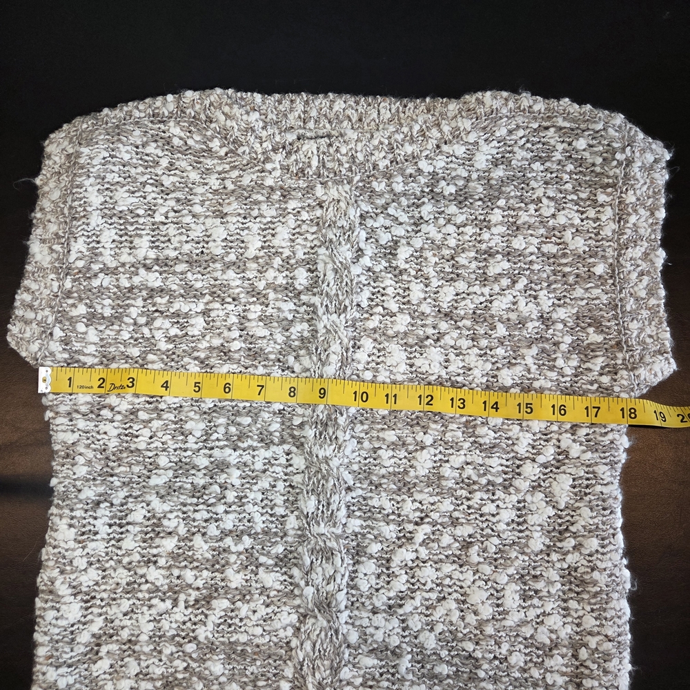 Vintage Braxton Brand Chunky Knit Sweater Vest Medium Cream Brown Marled Cable - Picture 7 of 10